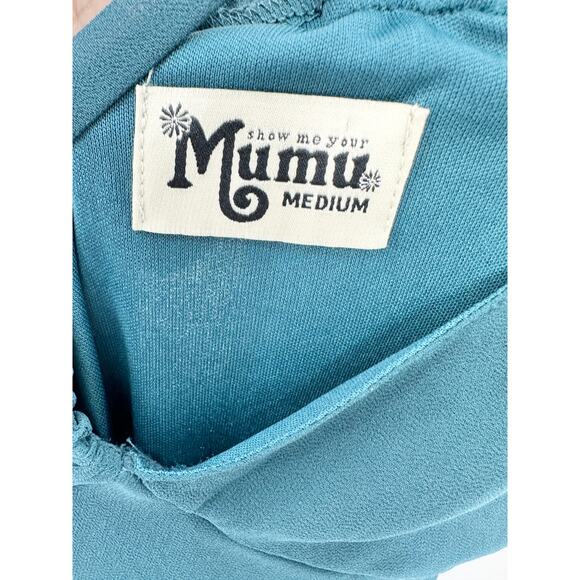 Show Me Your Mumu Amanda Deep Jade Blue Maxi Dress Women's Size‎ Medium M - Picture 8 of 11